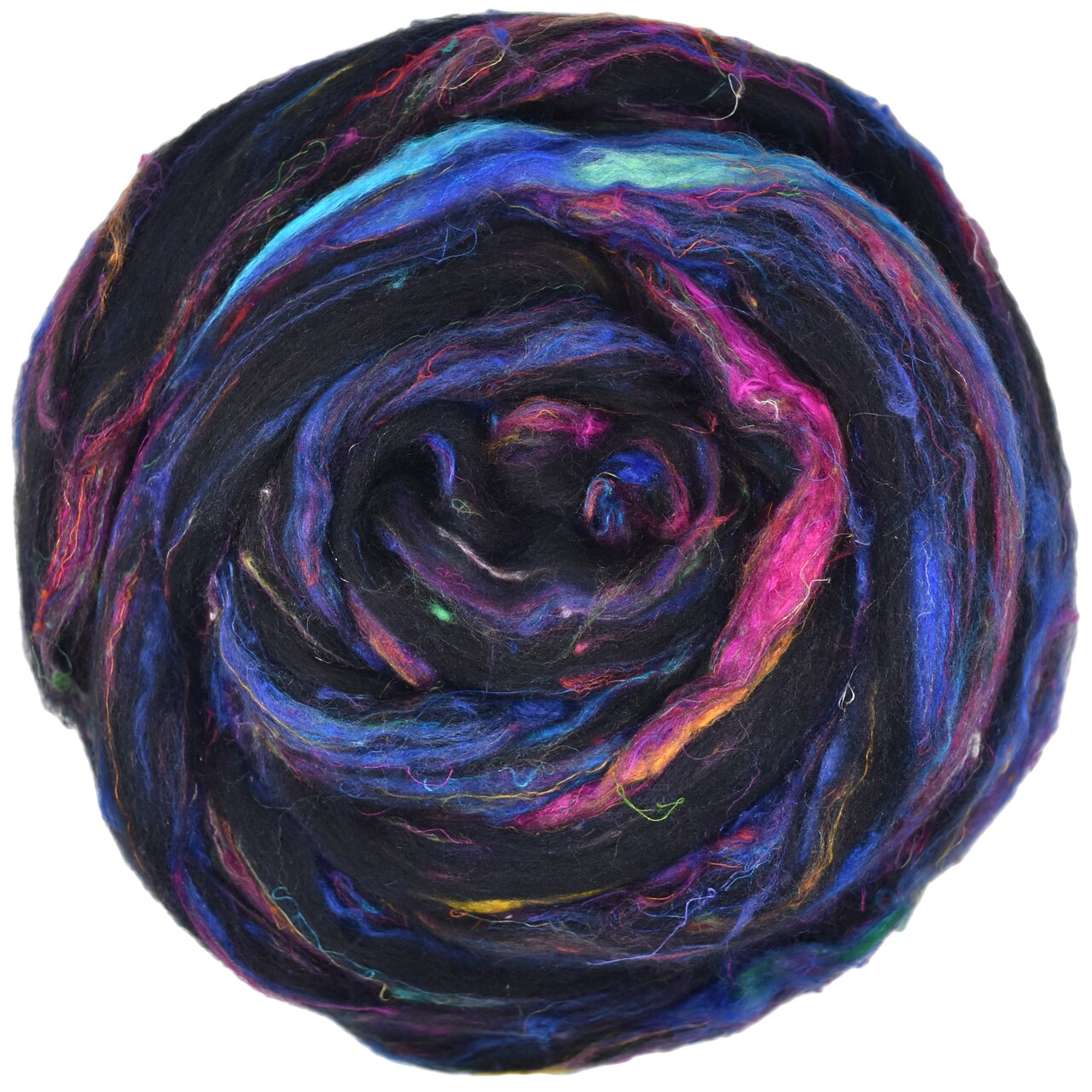 Merino Sari Blend - Merino Wool & Sari Silk Roving Fiber. Super Soft Combed Top For Hand Spinning, Needle Felting, Wet and Nuno Felting.